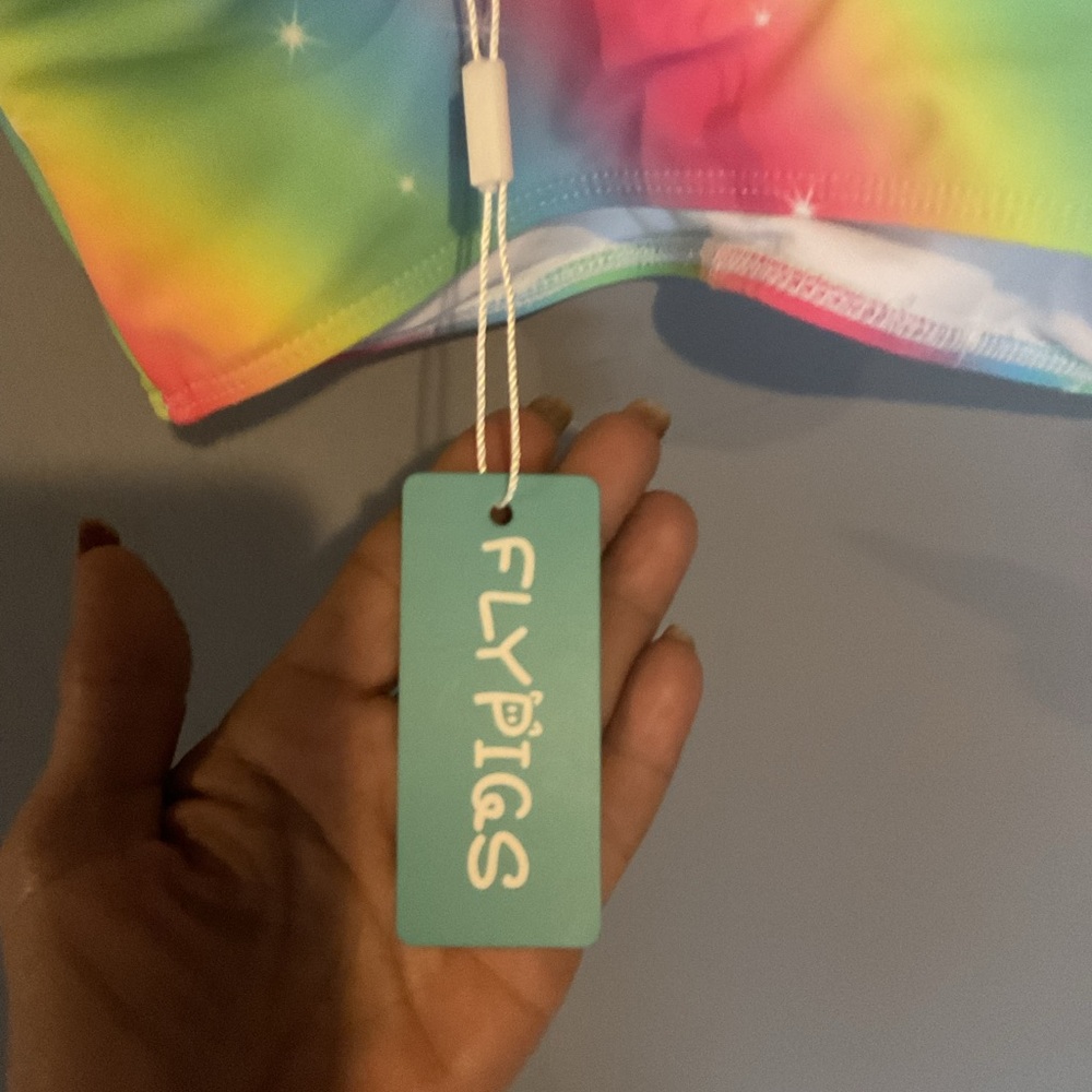 Colorful Ruffled Bikini Top - Picture 2 of 5